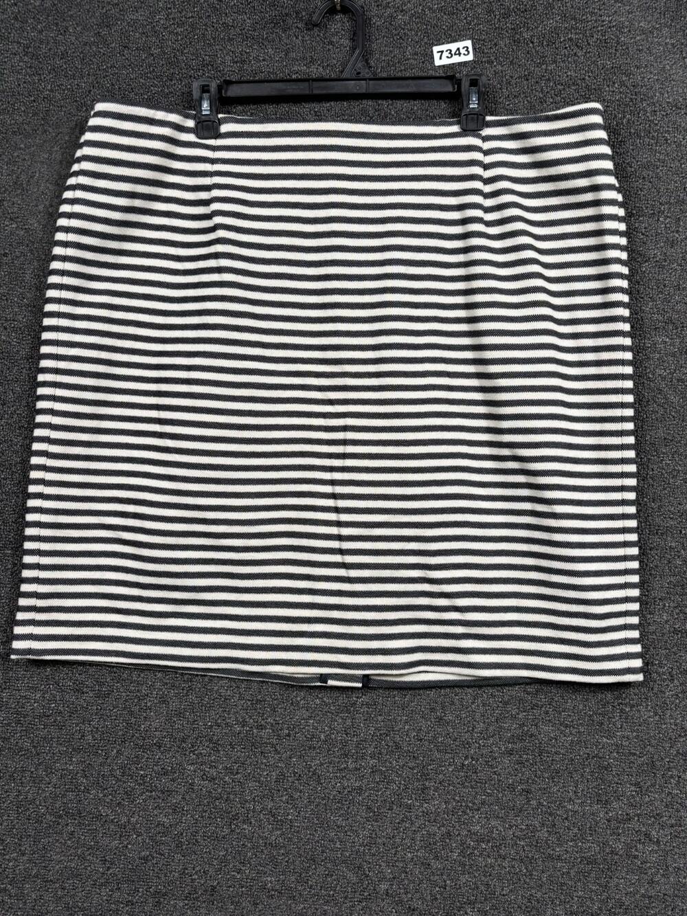 Talbots Pencil Skirt Womens Size 22WP White Black Striped Lined Knee Length